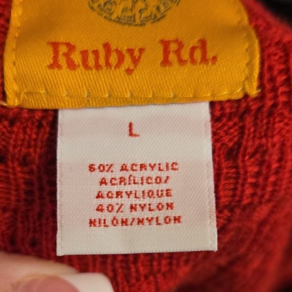 Ruby Rd. Red Textured Cardigan - Picture 7 of 7